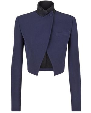 Fendi Button-Up Cropped Jacket - Blue
