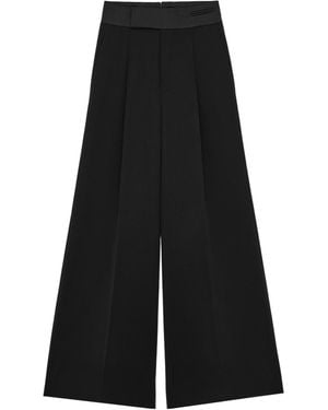 Saint Laurent Wide-Leg Tuxedo Trousers - Black