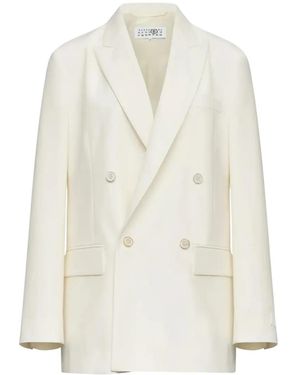 MM6 by Maison Margiela Double Breasted Blazer - White