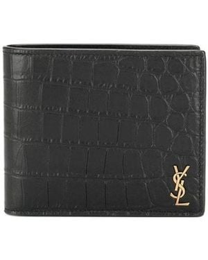 Saint Laurent Tiny Monogram East/West Wallet - Black