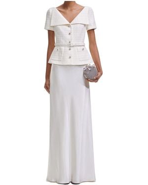 Self-Portrait Paneled Maxi Dress - White