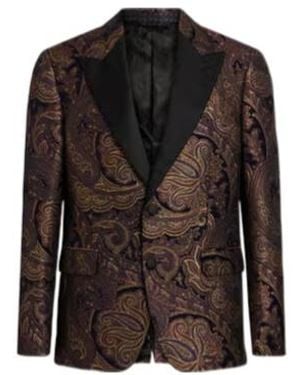 Etro Paisley Jacquard Brocade Blazer - Brown