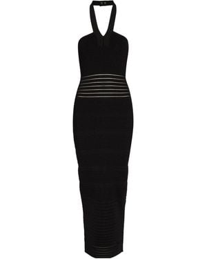 Balmain Halter-Neck Bandage Midi Dress - Black