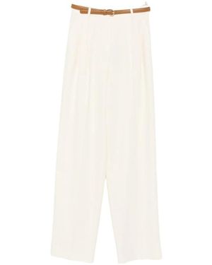 Max Mara Belt Loop Casual Pants - White