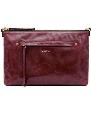 Isabel Marant Logo Printed Shoulder Bag - Red