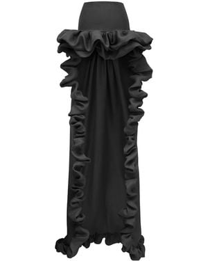Saint Laurent Silk Gauze Bubble Skirt - Black