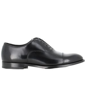 Doucal's Round Toe Oxford Shoes - Black