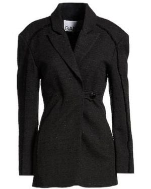 Ganni Simple Double-Breasted Blazer - Black