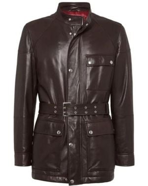 Brunello Cucinelli Belted Leather Safari Jacket - Brown