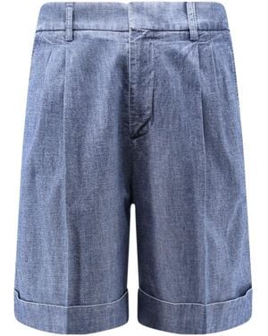 Valentino Turn-Up Hem Denim Shorts - Blue