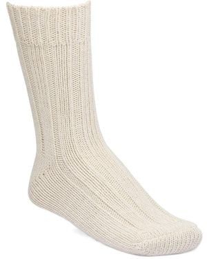 Birkenstock Ribbed-Knit Pull-On Socks - White