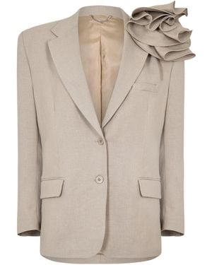 Magda Butrym Casual And Minimalist Suit Jacket - Natural