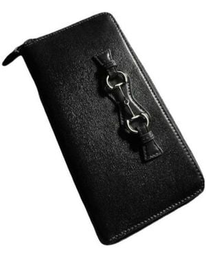 Gucci Zip Around Wallet With Horsebit - Black