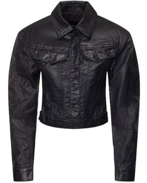 Mugler Waxed Denim Jacket - Blue