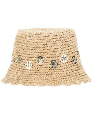 Rabanne Disc-Link Detailed Bucket Hat - Natural