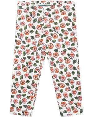 KENZO Floral-Print Elastic-Waist Leggings - White