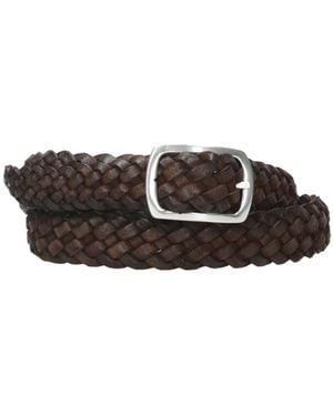 Orciani Logo Embossed Braided Belt - Brown