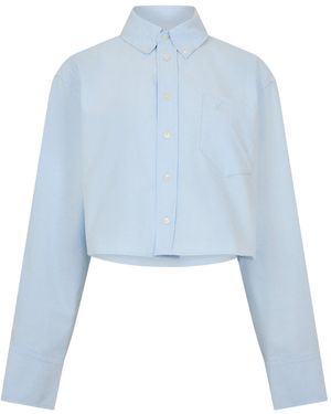 Ami Paris Striped Long-Sleeve Shirt - Blue