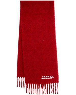 Isabel Marant Logo-Embroidered Fringed Scarf