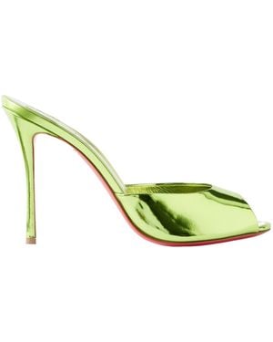 Christian Louboutin Metallic Leather Mules - Yellow