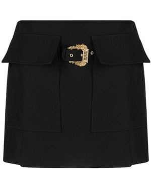 Versace Jeans Couture Buckle-Detail Miniskirt - Black