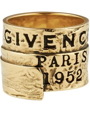 Givenchy Paris 1952 Logo Engraved Tape Ring - Metallic