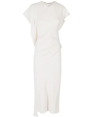 Victoria Beckham Victoria Drape-Detail Midi Dress - White