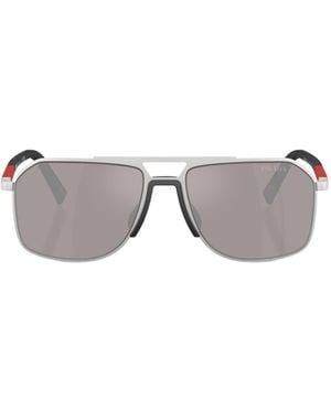 Prada Linea Rossa Prada Eyewear Linea Rossa Pilot Frame Sunglasses - Metallic