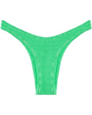 Reina Olga Ginny Textured Bikini Bottoms - Green