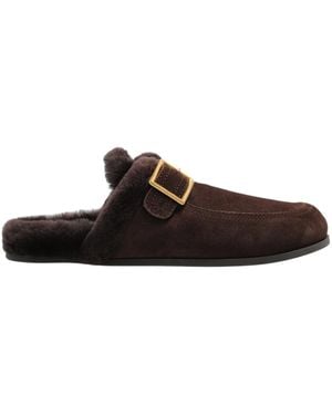 Jimmy Choo Square Buckle Mules - Brown