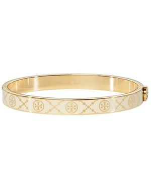Tory Burch T Monogram Hinge Bracelet - Natural