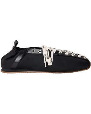 Ganni Lace-Up Ballet Shoes - Black
