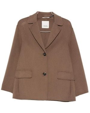 Max Mara Long-Sleeved Suit Jacket - Brown