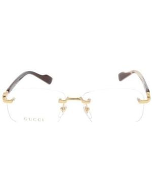 Gucci Eyewear Rectangle Frame Glasses - Natural
