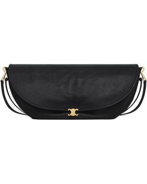 Celine Halfmoon Soft Triomphe Bag - Black