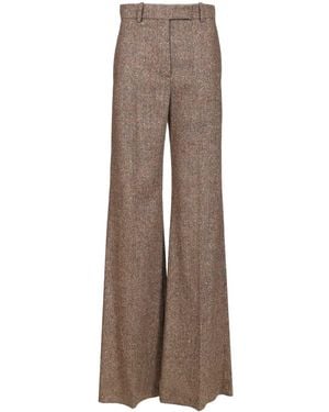 Valentino Pleat Detailed Flared Trousers - Brown