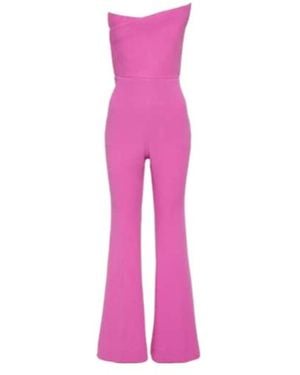 Roland Mouret Asymmetric Wool Jumpsuit - Pink