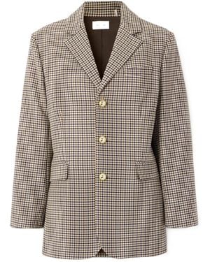 FRAME Houndstooth Suit Jacket - Brown