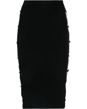 GIUSEPPE DI MORABITO High-Waist Lace-Detailed Skirt - Black