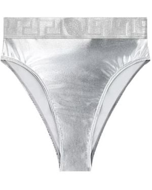 Versace Metallic Bikini Bottoms - Gray
