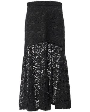 Patou Cotton-Blend Lace Maxi Skirt - Black