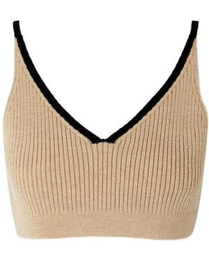 Loewe V-Neck Wool Knitted Vest - Natural