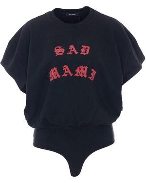 Willy Chavarria Sad Mami Graphic Bodysuit T-Shirt - Blue