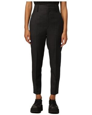 Isabel Marant High-Waisted Plaid Trousers - Black
