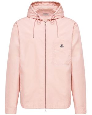 Moncler Cotton Blend Poplin Shirt Jacket - Pink