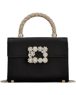 Roger Vivier Embellished Foldover Top Tote Bag - Black