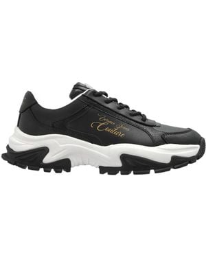 Versace Jeans Couture Couture Logo Printed Low-Top Sneakers - Black