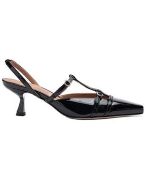 SCAROSSO Selena Slingback Court Shoes - Black