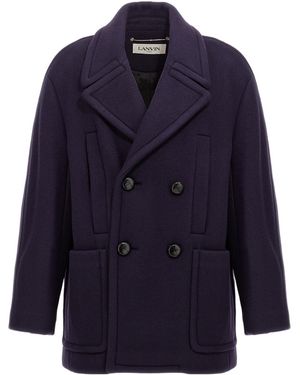 Lanvin Double-Breasted Coat - Blue