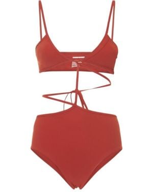 Christopher Esber Bandeau Tie One Piece Swimsuit - Red